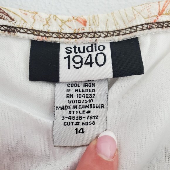 Studio 1940 Womens Floral Babydoll Sleevless Dress Size 14 Midi Y2K Whimsy Fairy - Picture 4 of 8